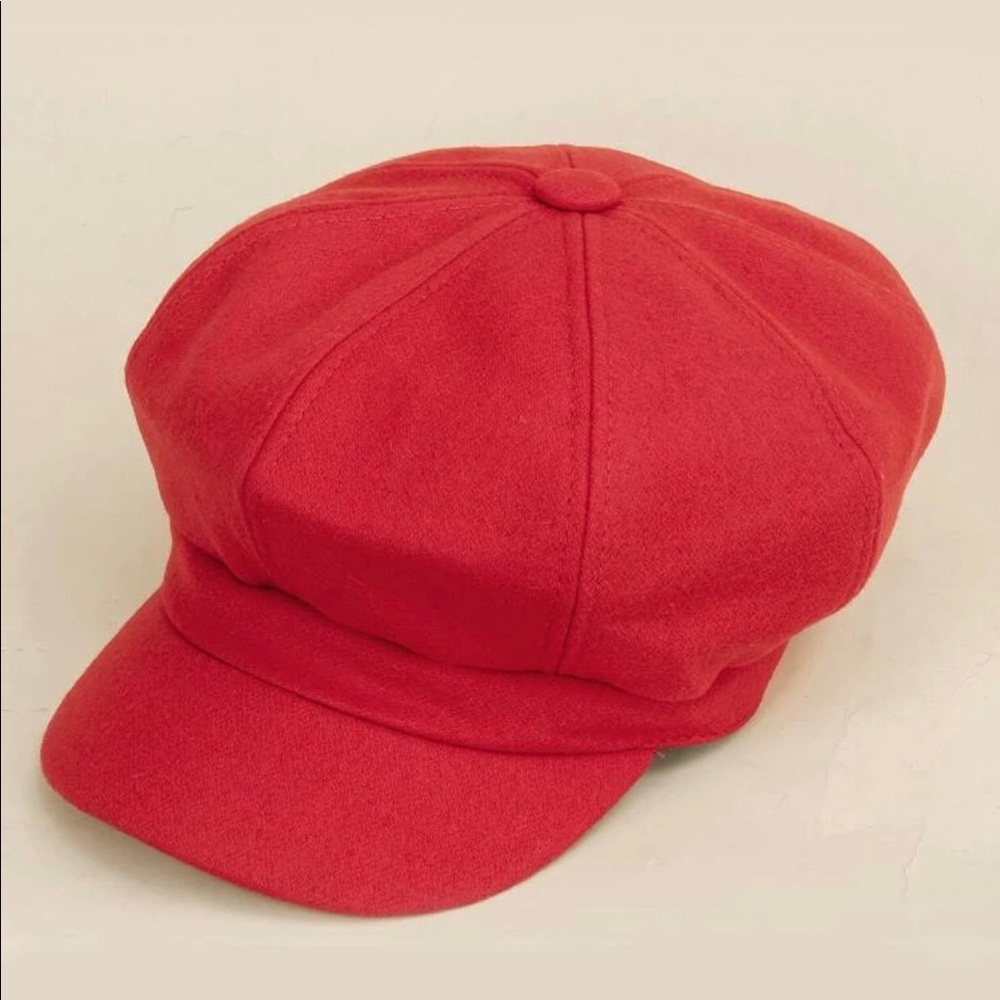 Solid Red Baker Boy’s Hat